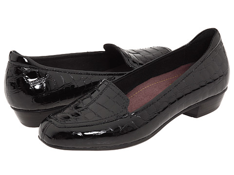 Clarks Timeless Black Patent Croco Shoe 
